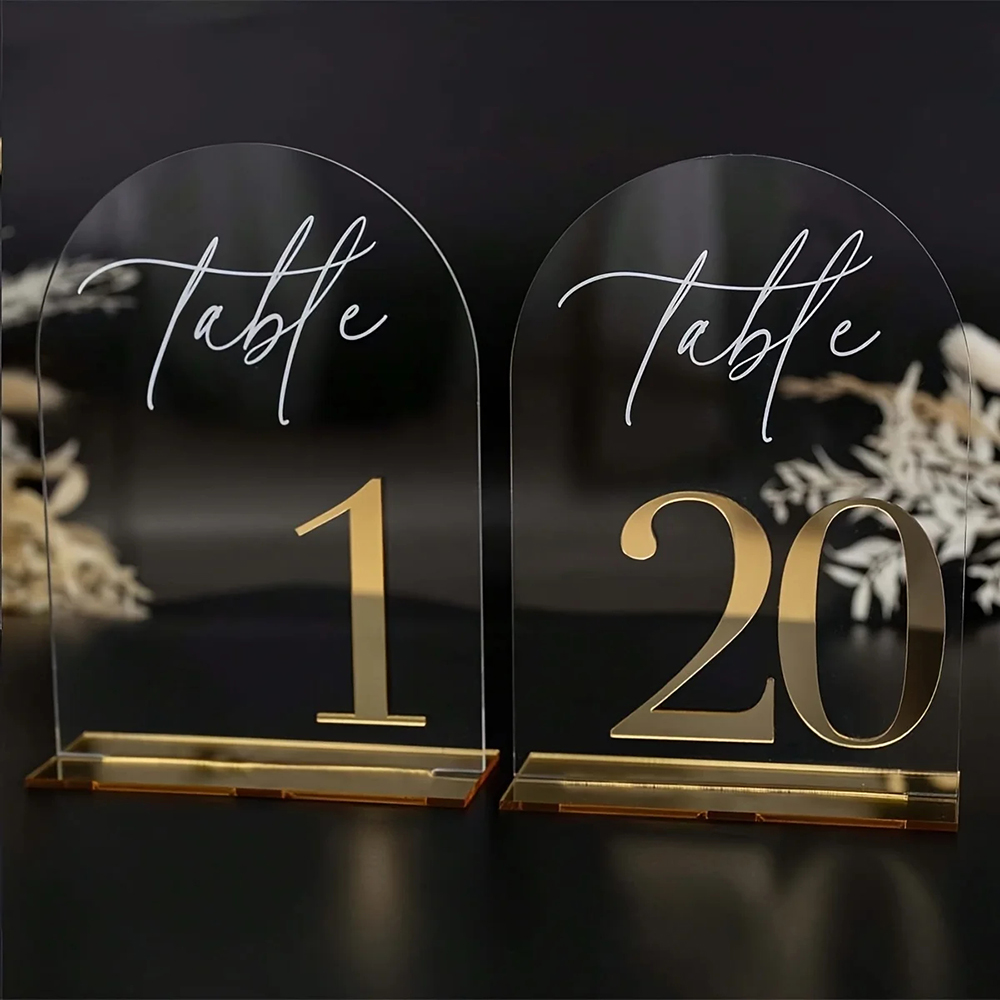 Table Number Gold - Numeri da tavolo personalizzati in acrilico