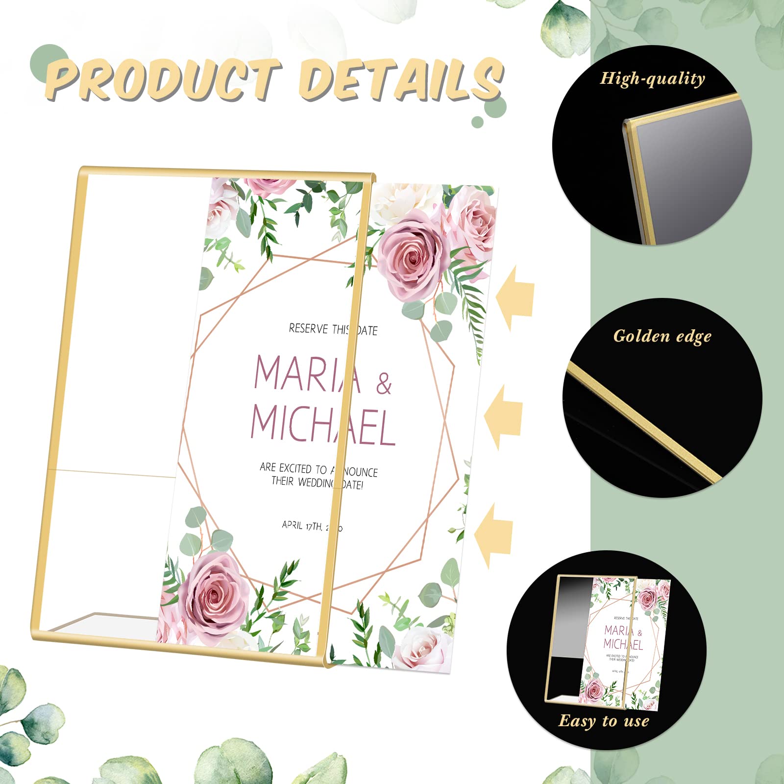 Porta cartelli in acrilico con - Table Number Gold recensione e prezzo