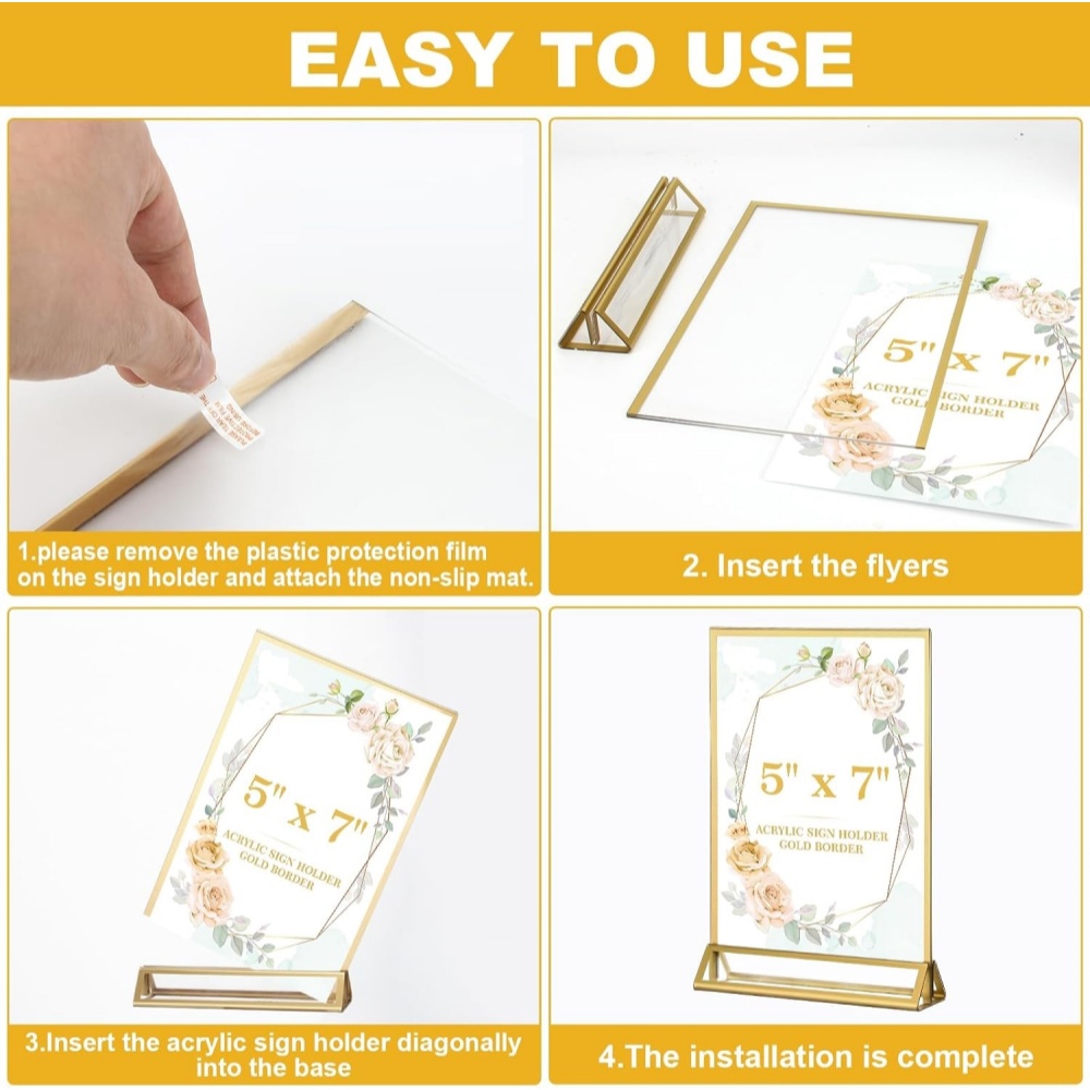 Confezione da 6 Porta-Cartelli - Table Number Gold recensione e prezzo